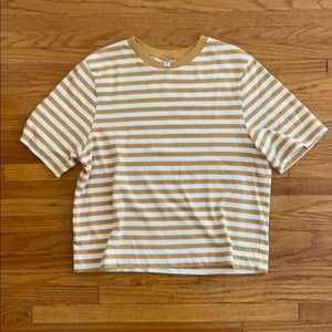 Uniqlo Mustard Yellow Stripe Tee